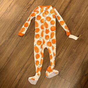 Carter's Orange Pumpkin Print Footie